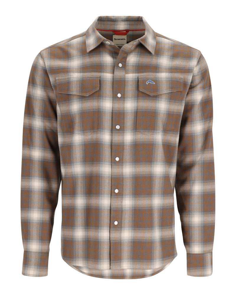 Simms Men's Gallatin Flannel LS Shirt - XL - Stone Ombre Plaid
