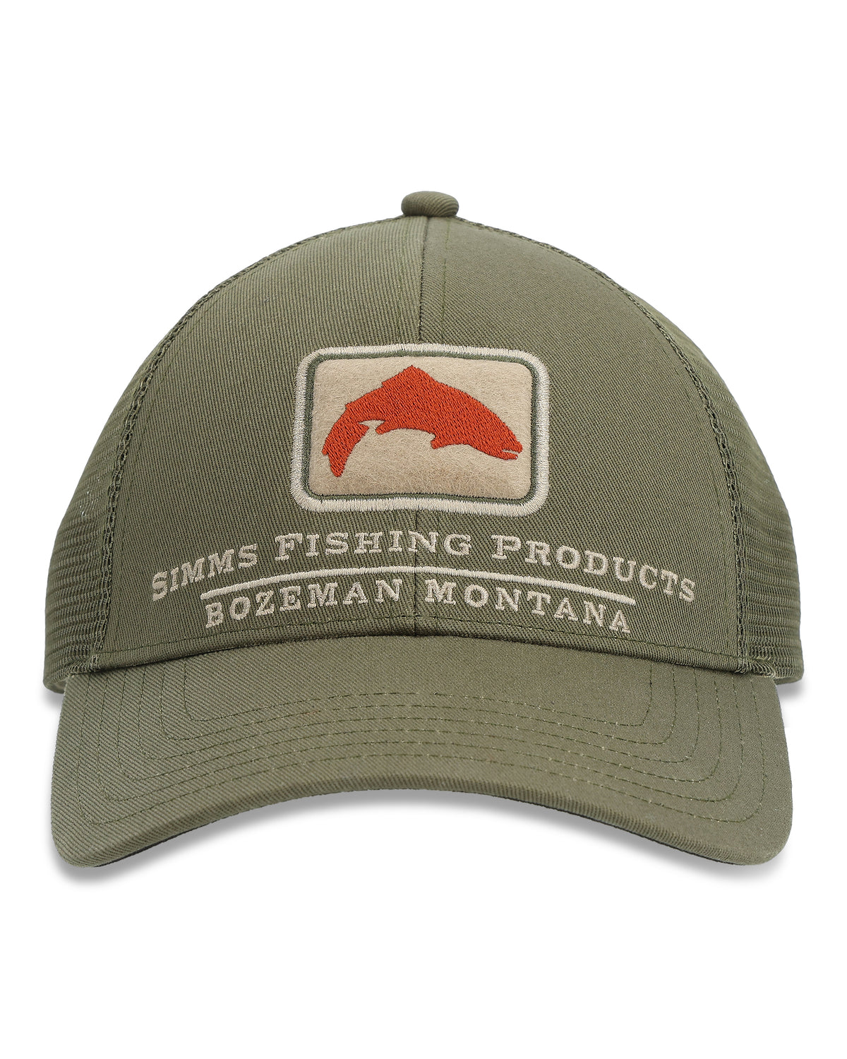    12226-1150-Trout-Icon-Trucker-Tabletop-F23-front Riffle Green