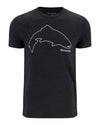 13519-1293-Trout-Outline-T-Shirt-Mannequin-F24-Front Dark Gunmetal Heather