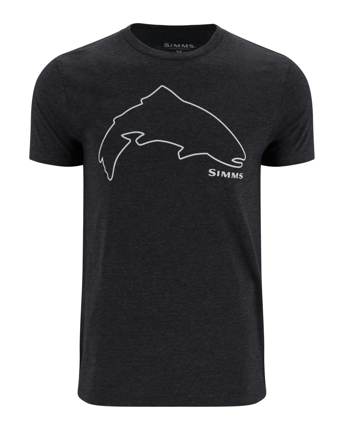 13519-1293-Trout-Outline-T-Shirt-Mannequin-F24-Front Dark Gunmetal Heather
