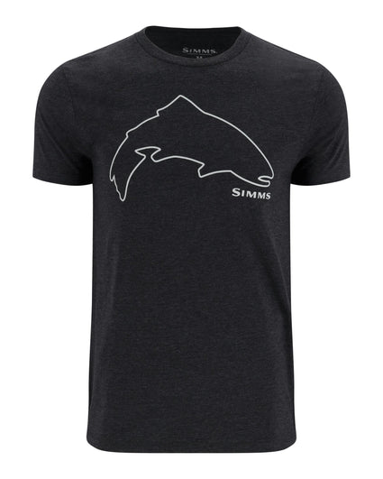 13519-1293-Trout-Outline-T-Shirt-Mannequin-F24-Front Dark Gunmetal Heather