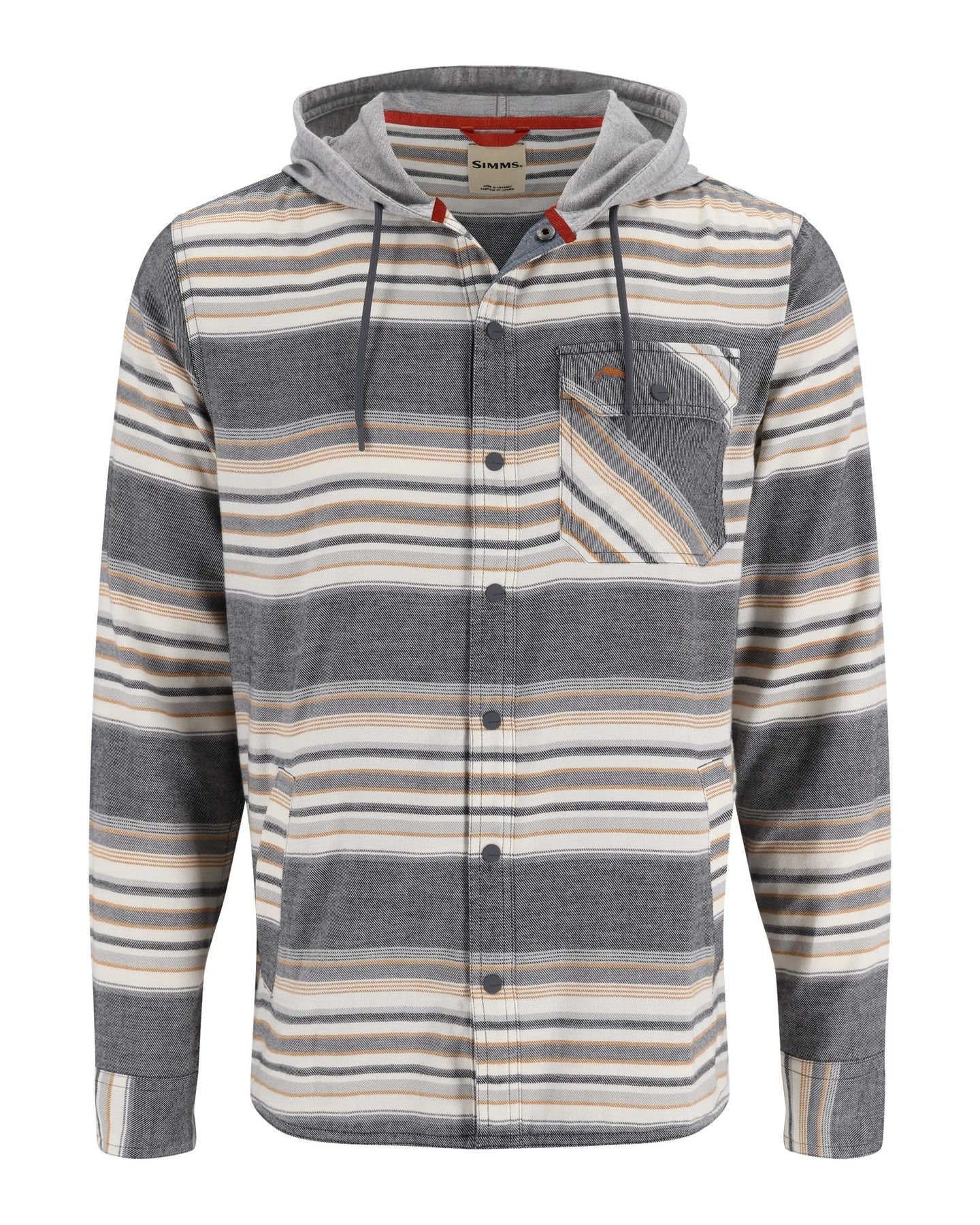 13562-1208-Santee-Flannel-Hoody-Mannequin-F24-Front Black/Slate Blanket Stripe