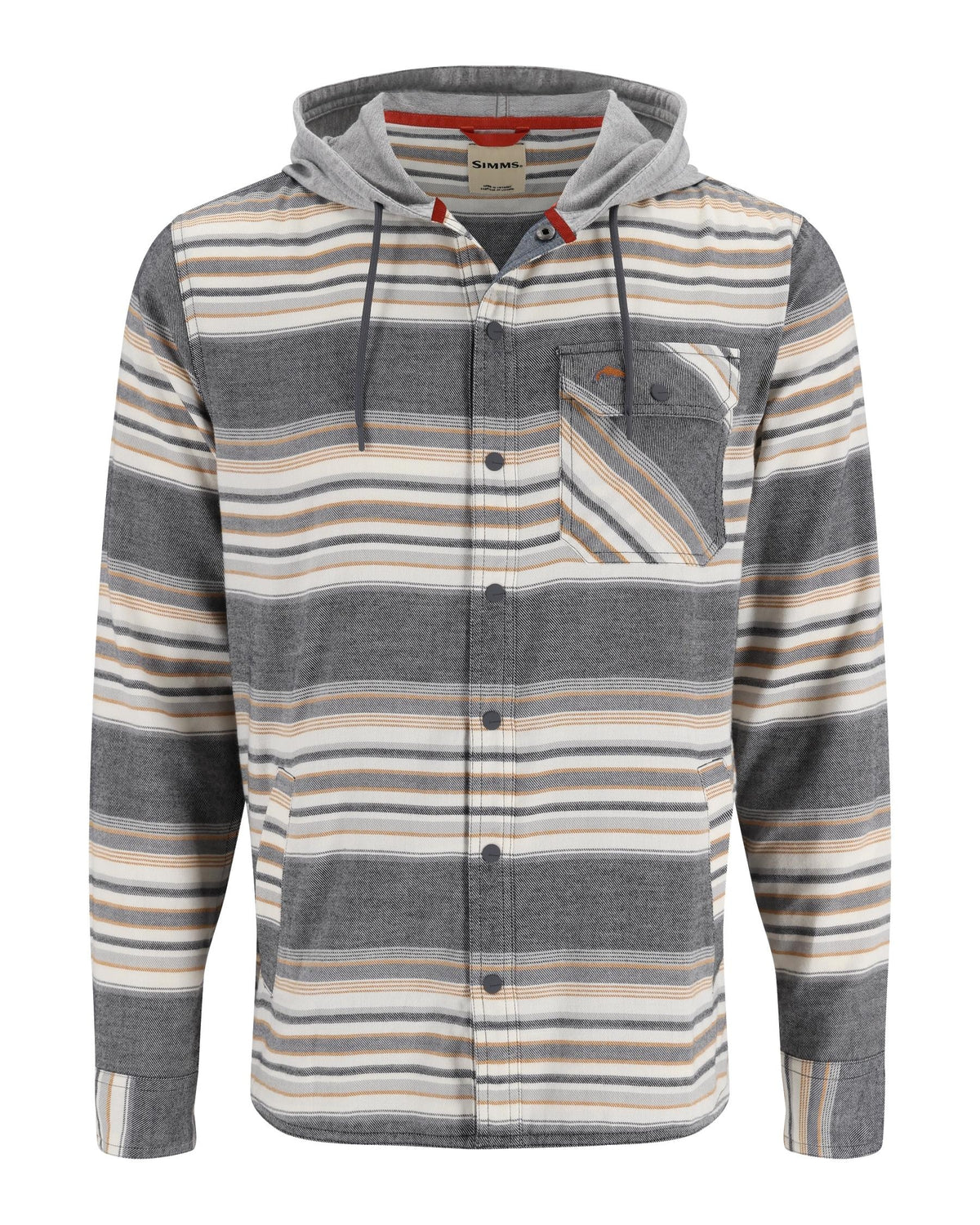 13562-1208-Santee-Flannel-Hoody-Mannequin-F24-Front Black/Slate Blanket Stripe
