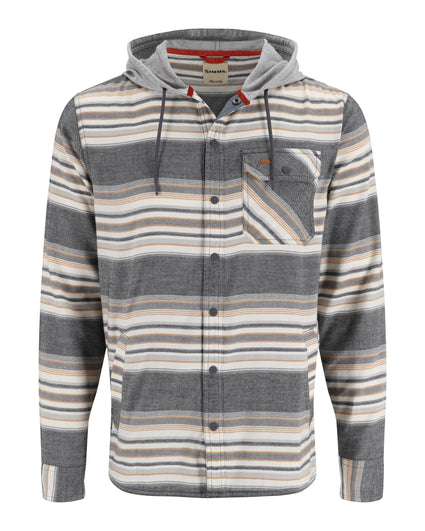 13562-1208-Santee-Flannel-Hoody-Mannequin-F24-Front Black/Slate Blanket Stripe