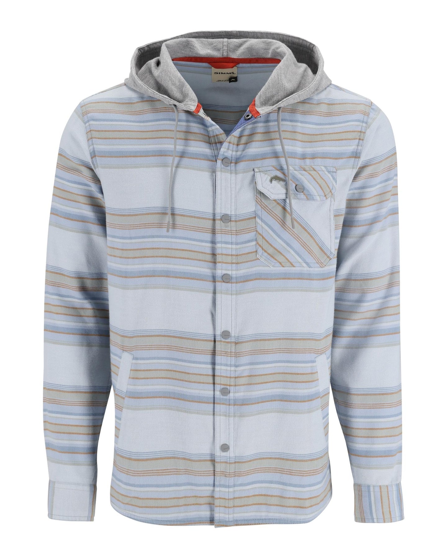 13562-1223-Santee-Flannel-Hoody-Mannequin-F24-Front White/Pale Pine Blanket Stripe