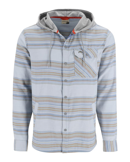 13562-1223-Santee-Flannel-Hoody-Mannequin-F24-Front White/Pale Pine Blanket Stripe