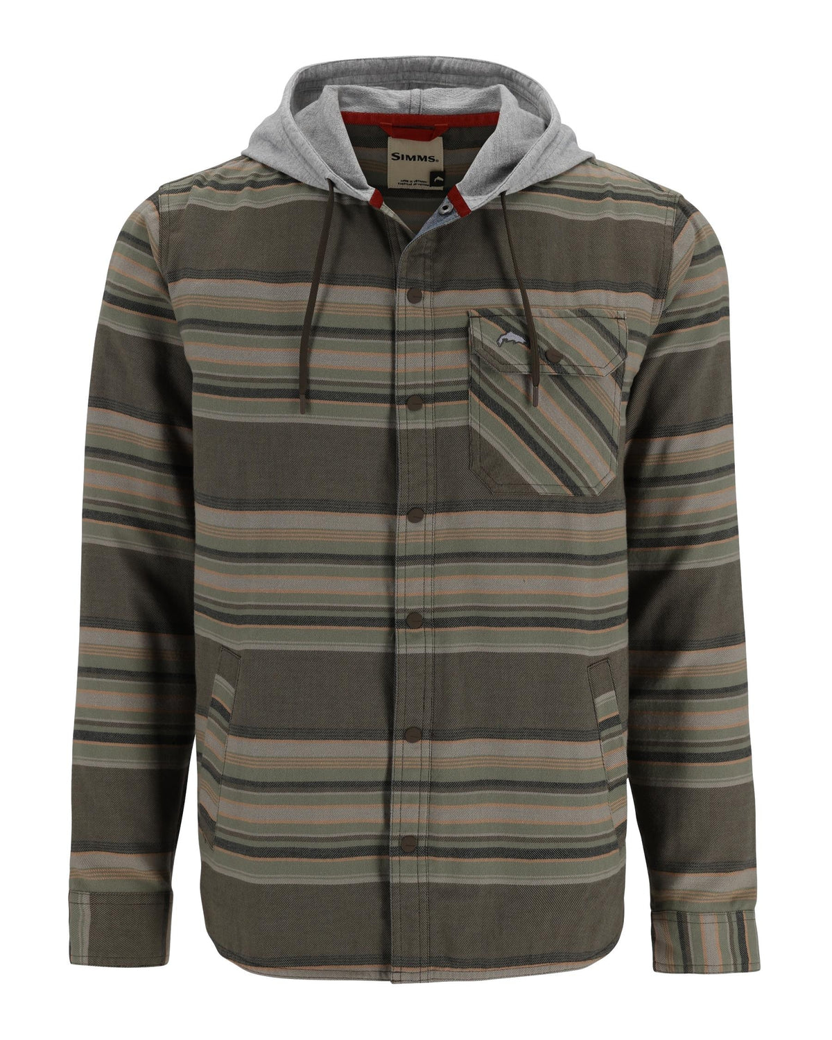 13562-1267-Santee-Flannel-Hoody-Mannequin-F24-Front Hickory/Dolomite Blanket Stripe