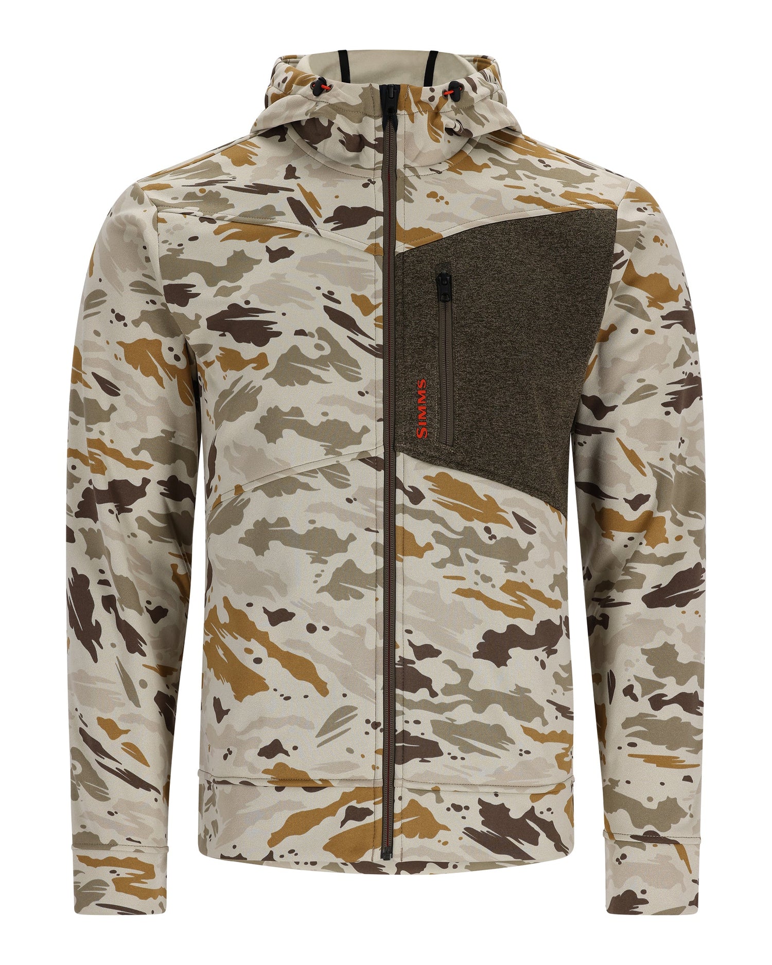 Simms Men's CX Hoody Full Zip - Ghost Camo Stone,M