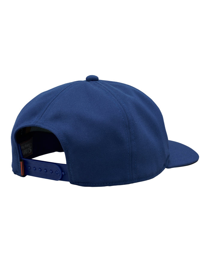 Back Detail Blue cap on a white background