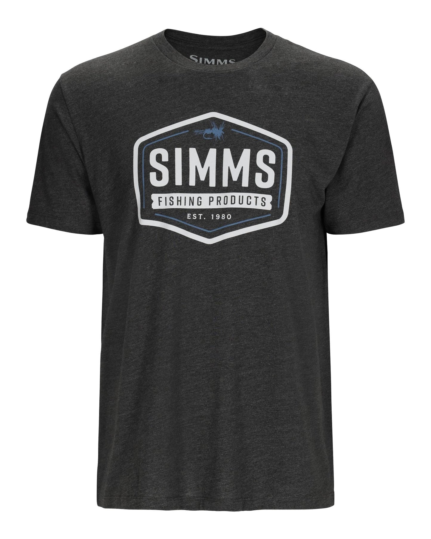 Simms Men's Fly Patch T-Shirt, Charcoal Heather / L