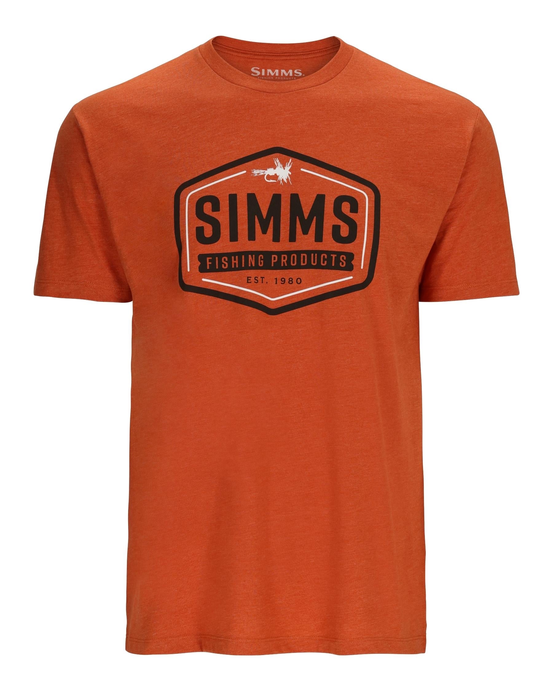 Simms Men's Fly Patch T-Shirt, Charcoal Heather / 2XL