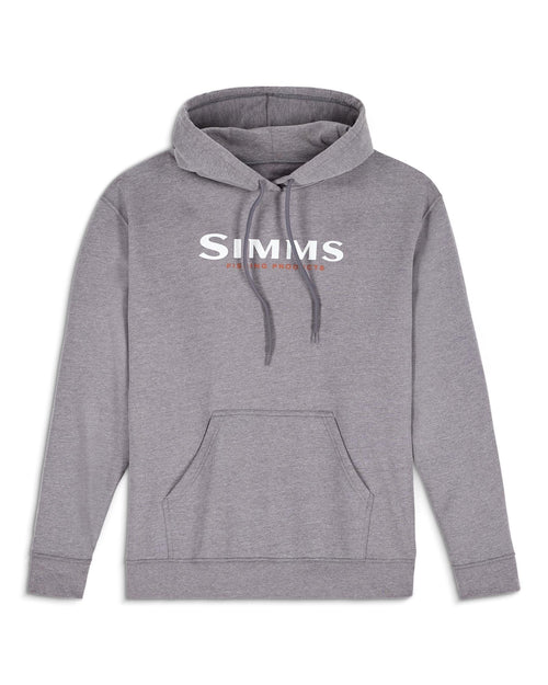 Sweat Simms Fishing Homme – Polaire Anthracite, Capuche, Taille M, Logo