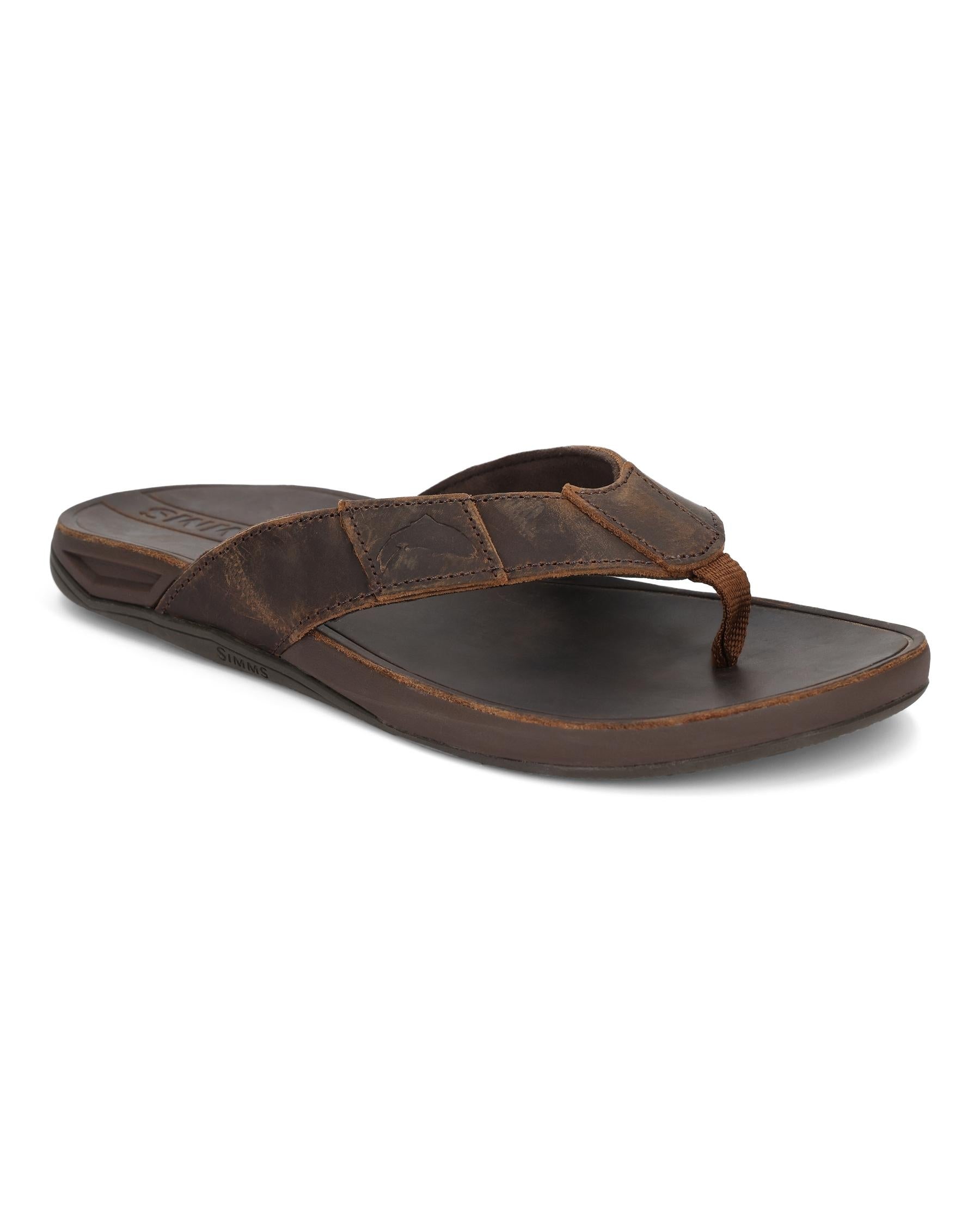 【MODERNIF】Nis leather flip flops Non-Marking Leather Flip-Flops - Bimini | Simms Fishing