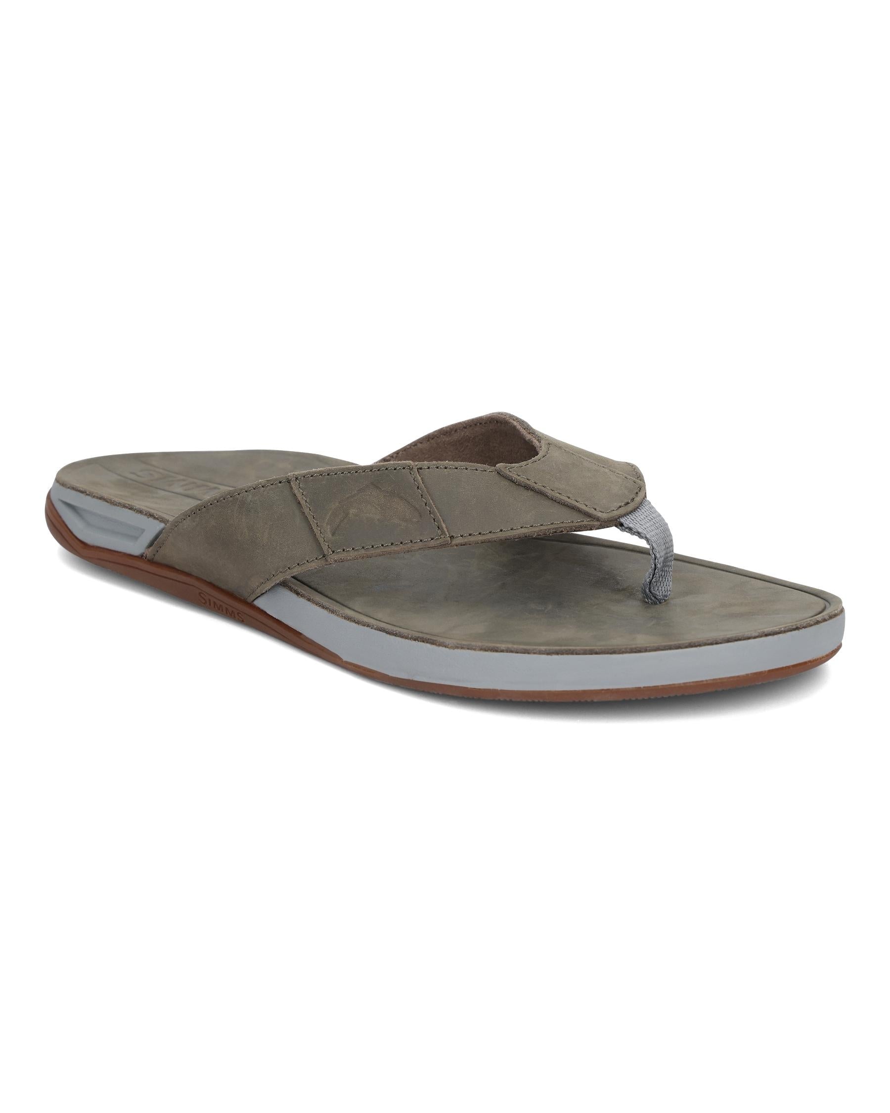 【MODERNIF】Nis leather flip flops Non-Marking Leather Flip-Flops - Bimini | Simms Fishing