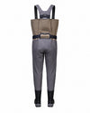 Gray and tan waders with black suspenders and black boots, shown from the back on a white background. Men's G3 Pro Bootfoot Waders