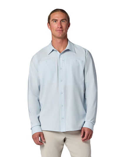 M's Launch LS Shirt Model Front Bimini Blue Heather