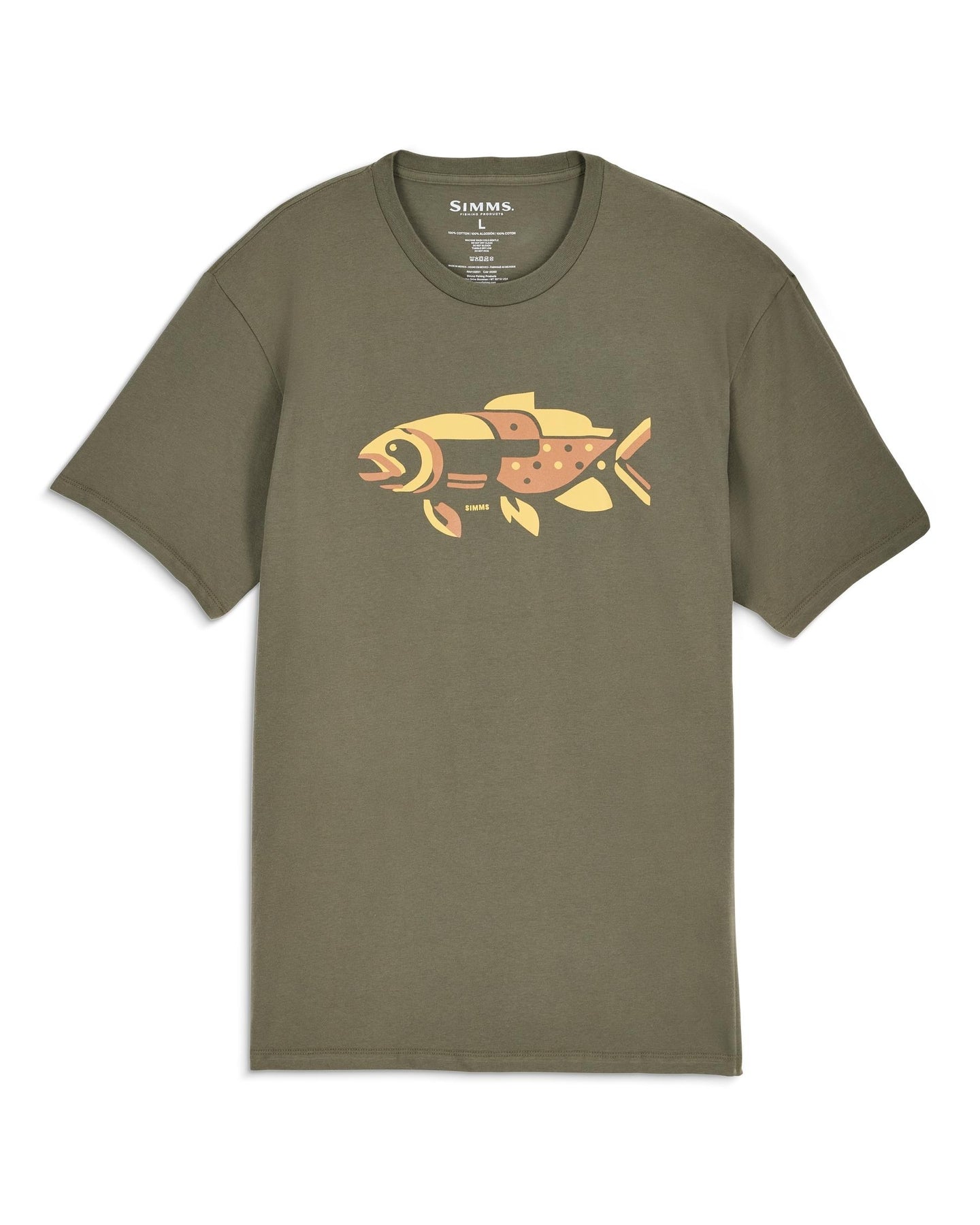 M's Abstract Fresh T-Shirt Pinboard Front Army Green