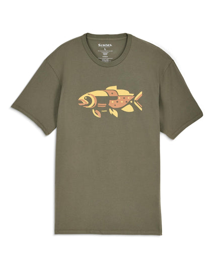 M's Abstract Fresh T-Shirt Pinboard Front Army Green