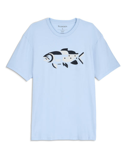 M's Abstract Fresh T-Shirt Pinboard Front Sky Blue