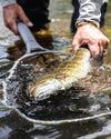 daymaker-boat-net-short-handle -rollover Pebble Steel