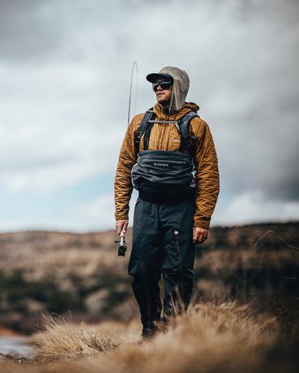 Simms Flyweight Packable Wader convertible in the field image