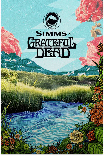 Collaboration between Simms and Grateful Dead with nature-themed design
