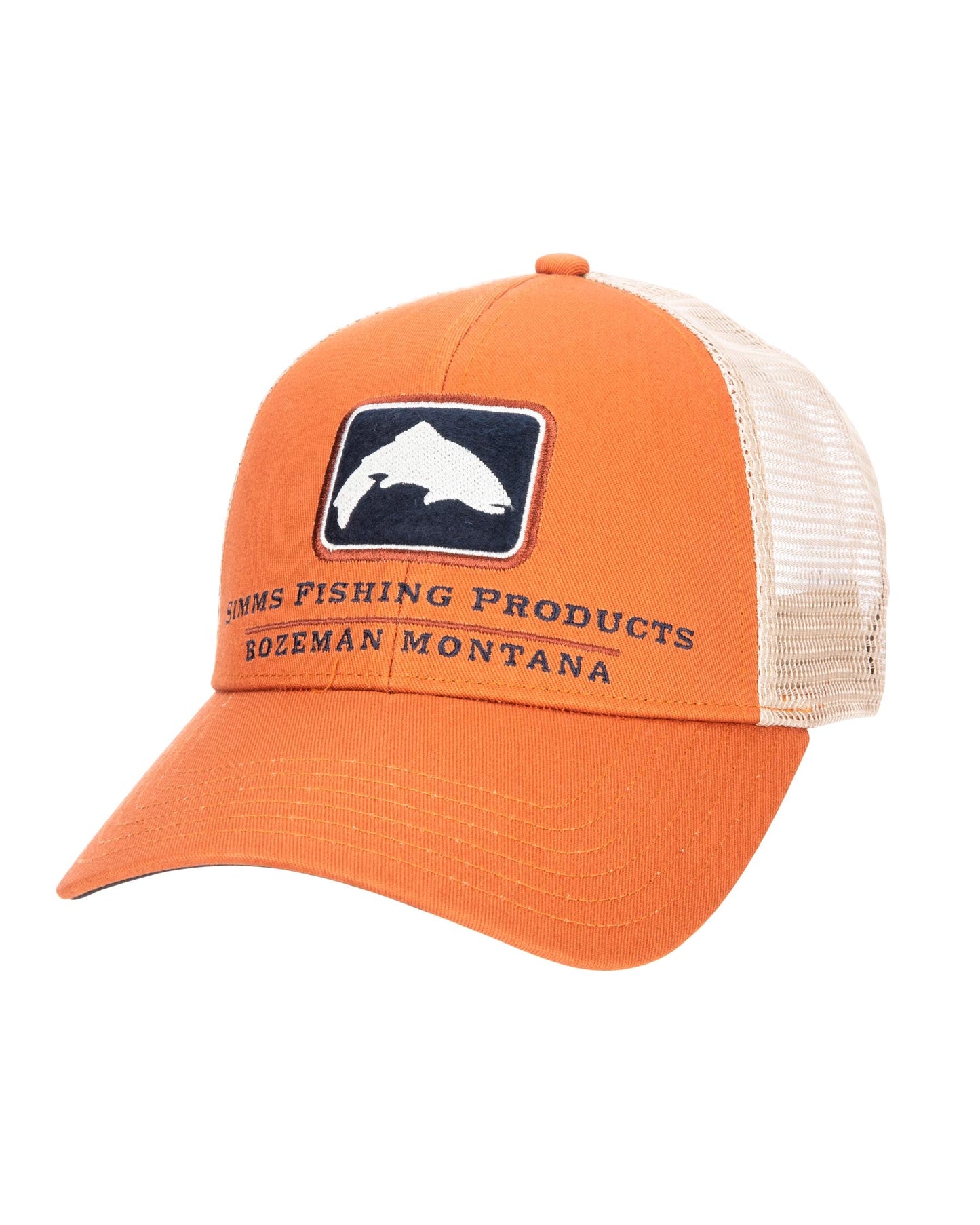 M's Trout Icon Trucker Hat - Simms Orange