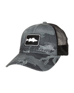 M's Walleye Icon Trucker Hat - Hex Flo Camo Carbon