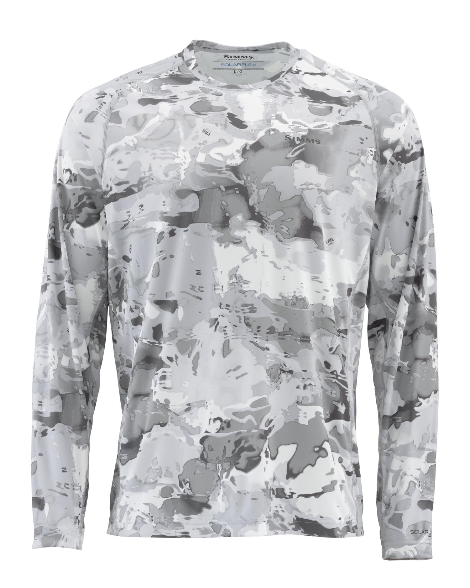 M's SolarFlex Crewneck Shirt - Print - Cloud Camo Grey