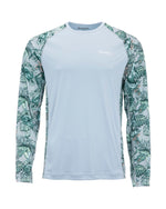 M's SolarFlex Crewneck Shirt - Print - Slamdown Steel Blue