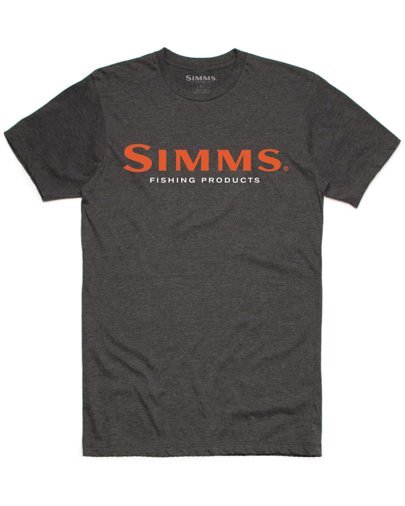 Simms Logo T-Shirt Simms Orange/Charcoal Heather / M