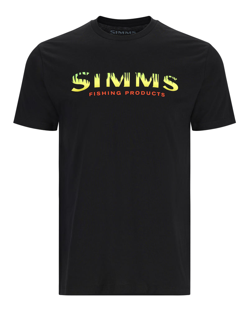 Simms Logo T-Shirt - Men's Black / Neon M