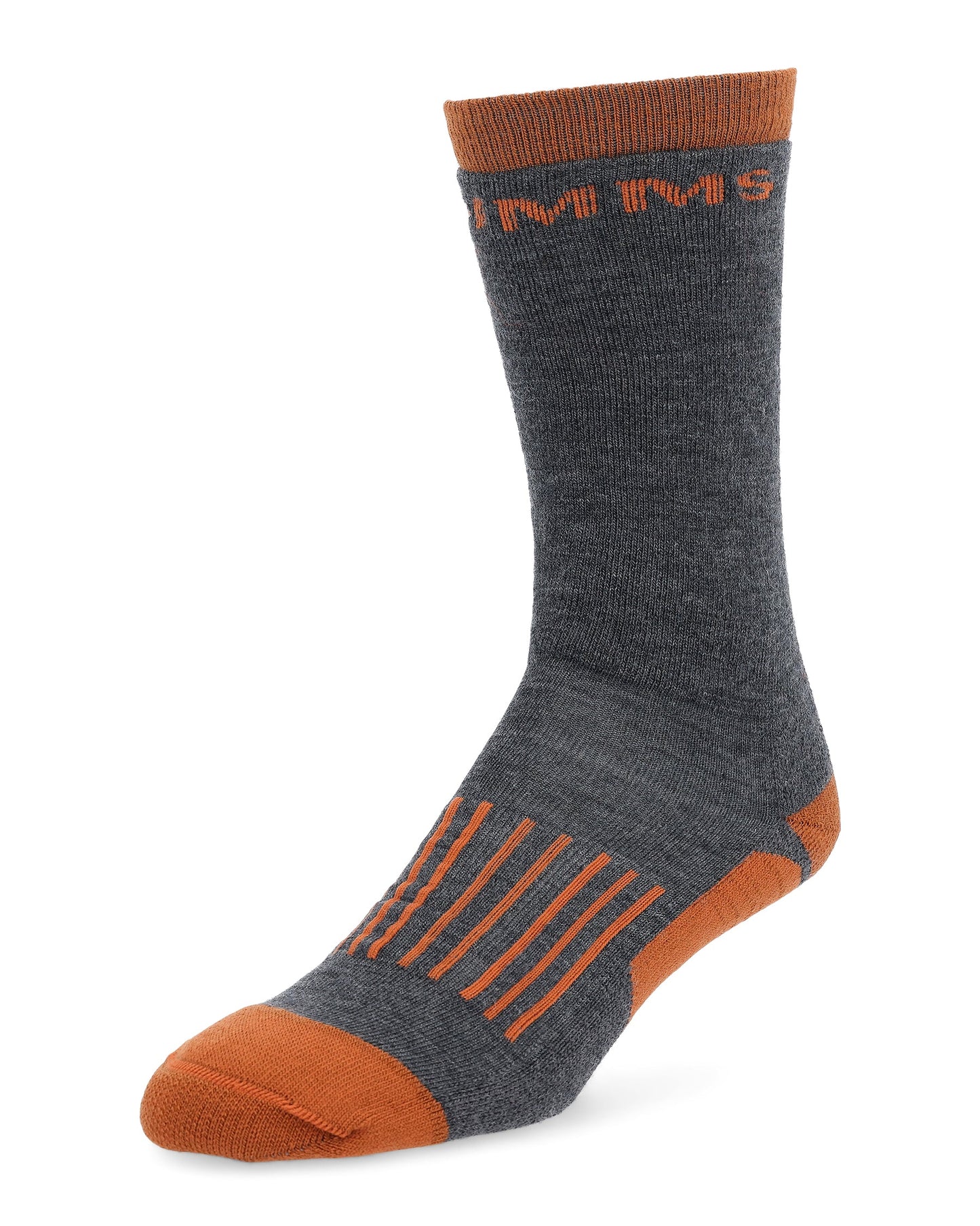 M'S MERINO MIDWEIGHT HIKER SOCK FLAME-on-mannequin