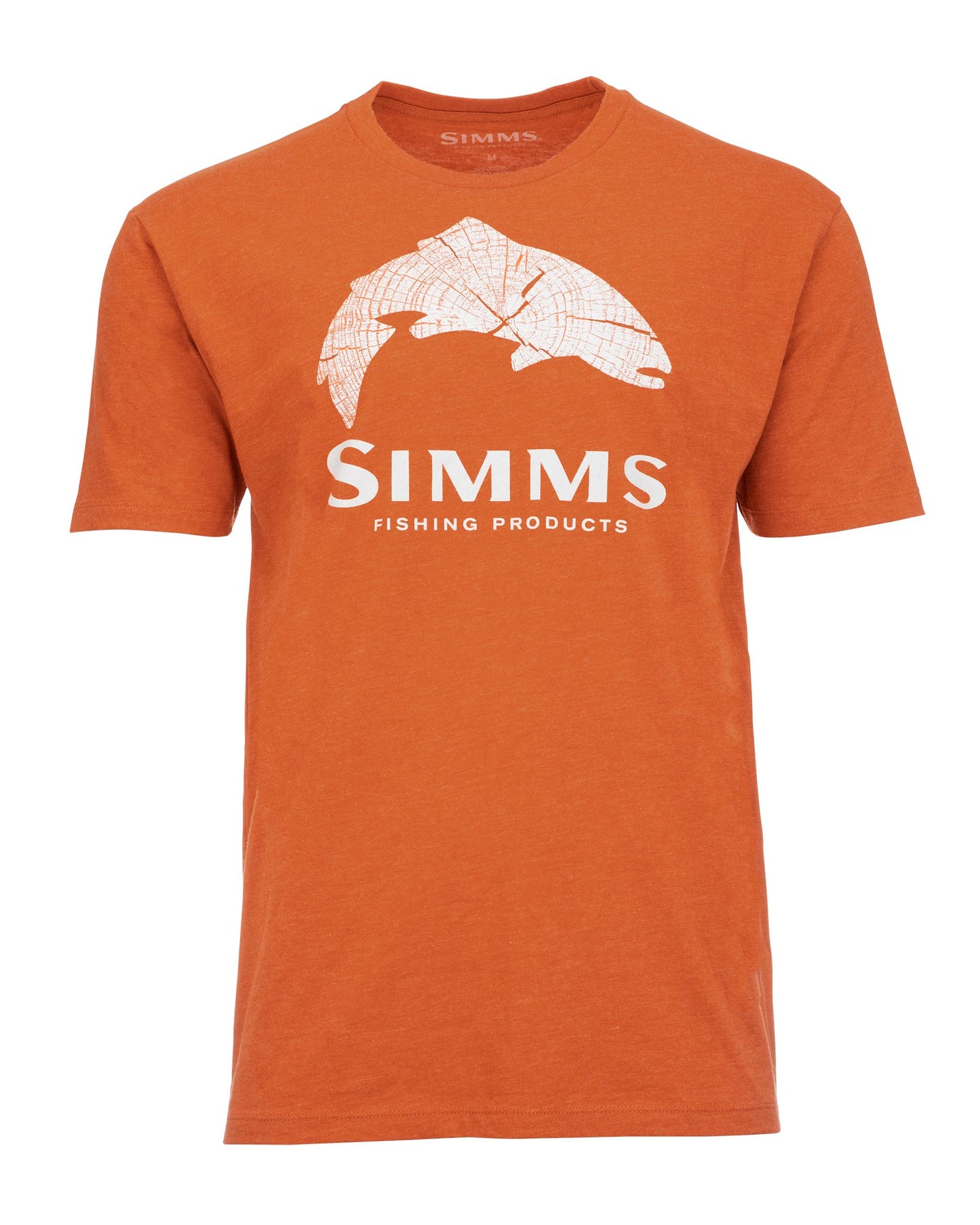 M'S WOOD TROUT FILL T-SHIRT ADOBE HEATHER-on-mannequin