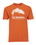 M'S WOOD TROUT FILL T-SHIRT ADOBE HEATHER-on-mannequin