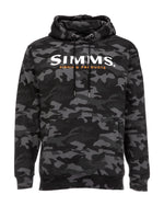 M'S SIMMS LOGO HOODY WOODLAND CAMO CARBON-on-mannequin