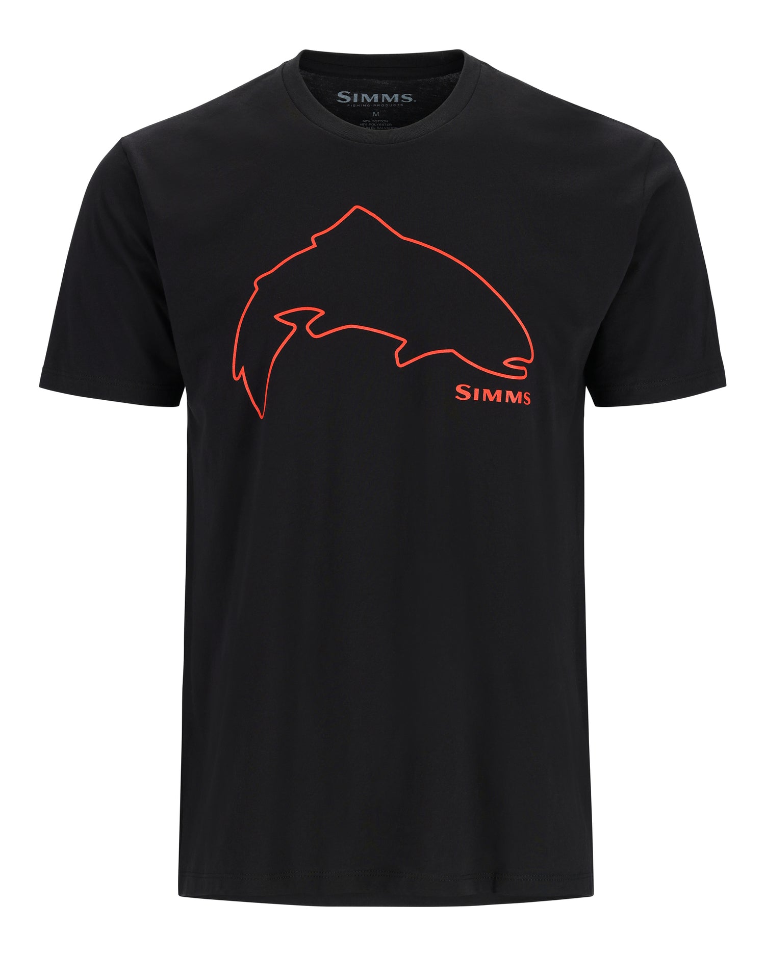 Simms Trout Outline T-Shirt - Men's Charcoal Heather, M