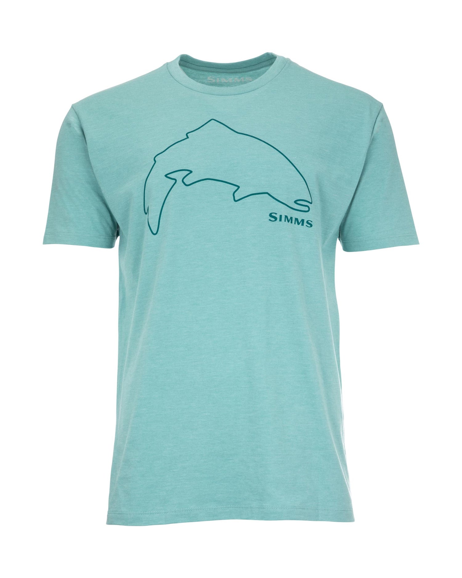 M's Trout Outline T-Shirt Oil Blue Heather