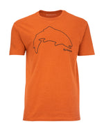 M's Trout Outline T-Shirt Adobe Heather
