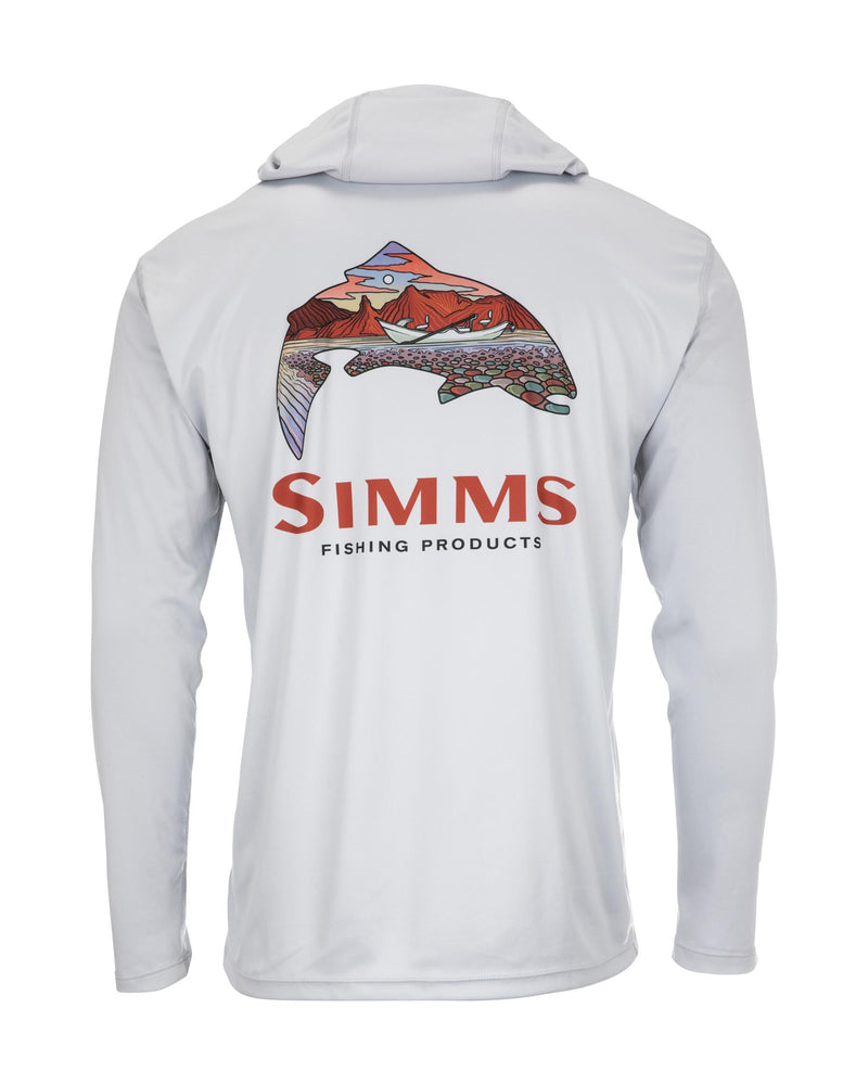 Simms Artist Series Tech Hoody - Men's Trout Logo Flame / Sterling XXL