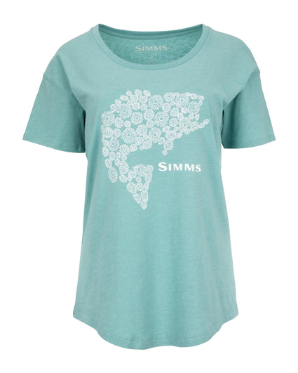W's Floral Bass T-shirt Oil Blue Heather