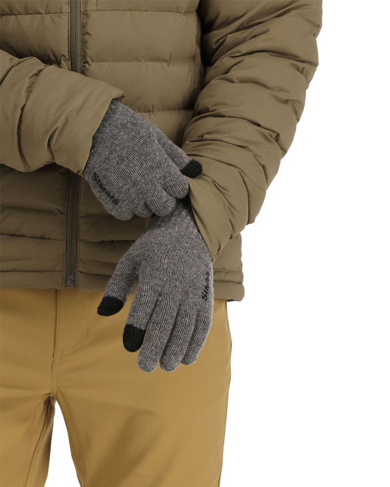 Simms Wool Full Finger Glove - S/M - Steel
