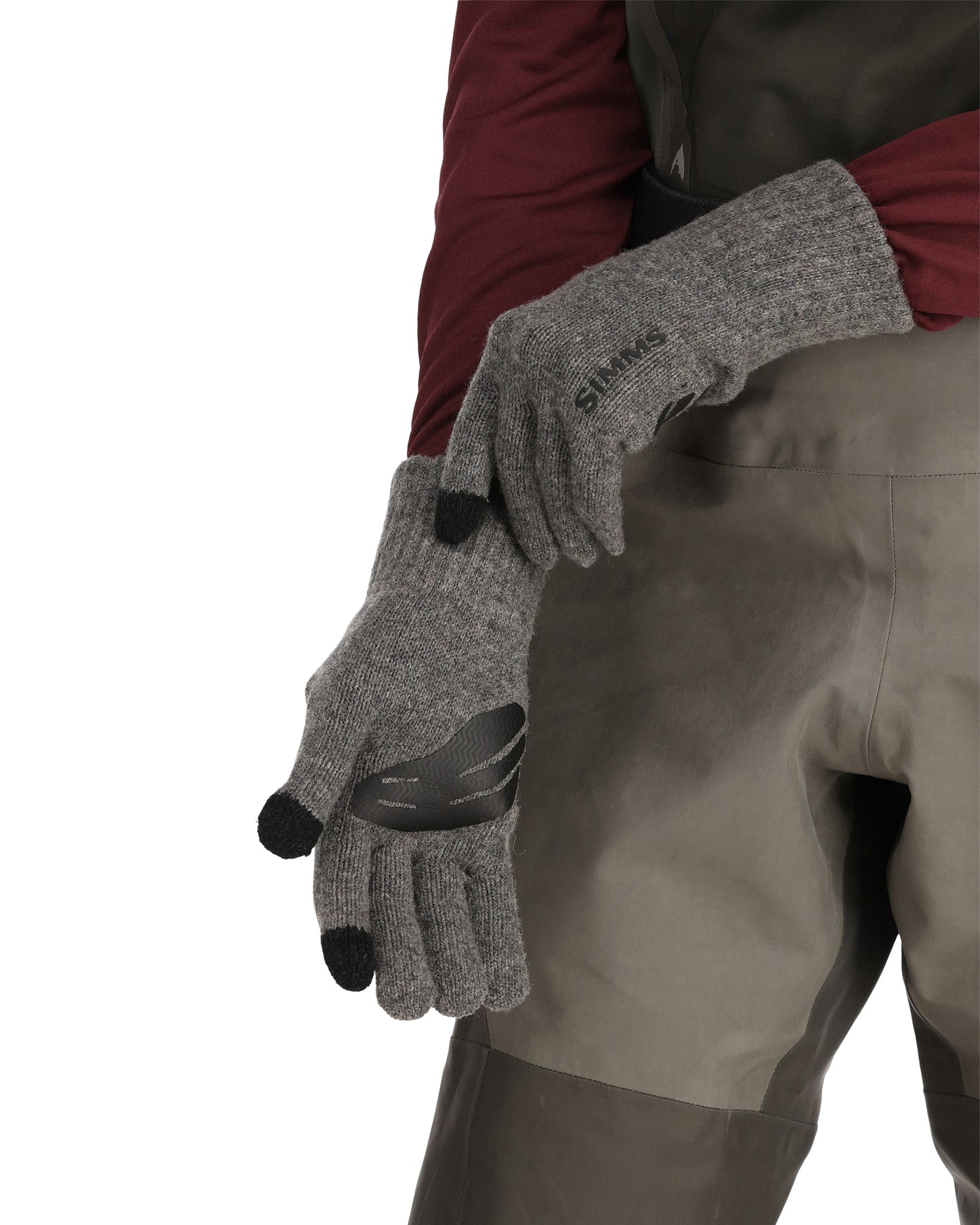 Simms Wool Full Finger Glove - Steel - S/M