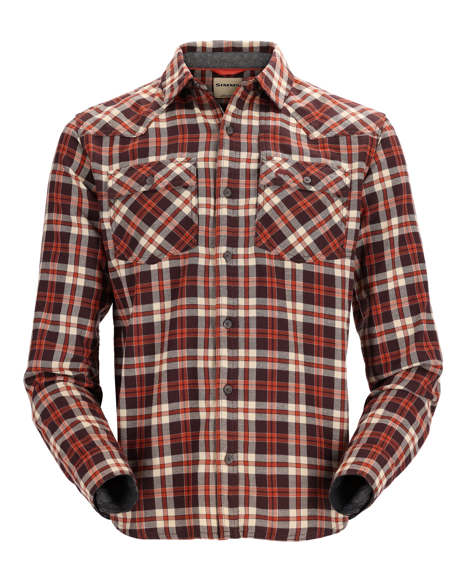 santee-flannel-Maghoany/Tan Camp Plaid-mannequin