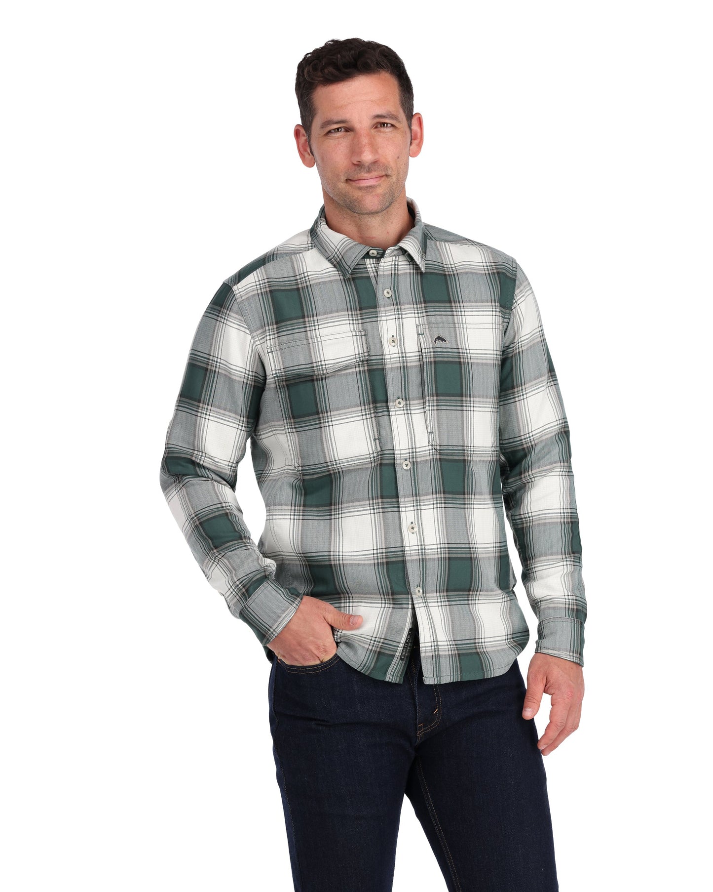 Guide-Flannel-Forest/White Dimensional Buffalo-on body -rollover
