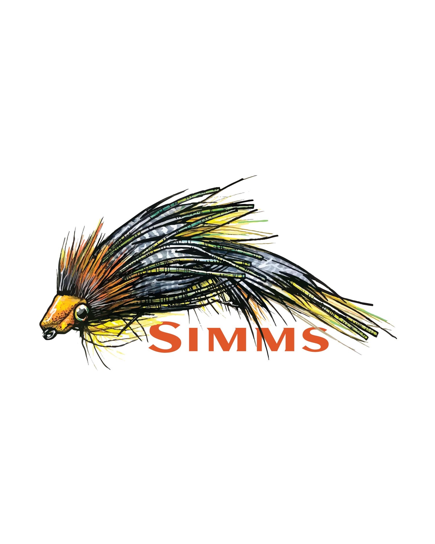 Simms Streamer Sticker  Simms Fishing Products