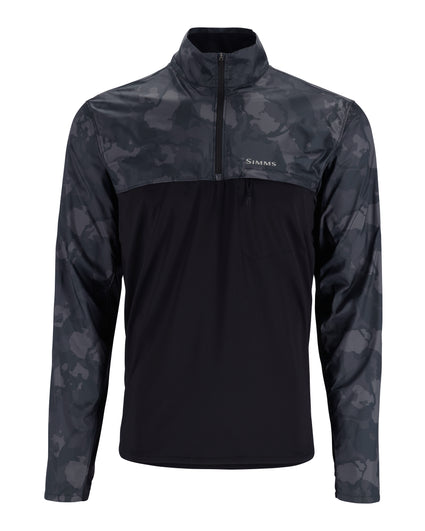 13714-1030-solar-flex-wind-half-zip-shirt-mannequin-s23-front Black/Regiment Camo Carbon
