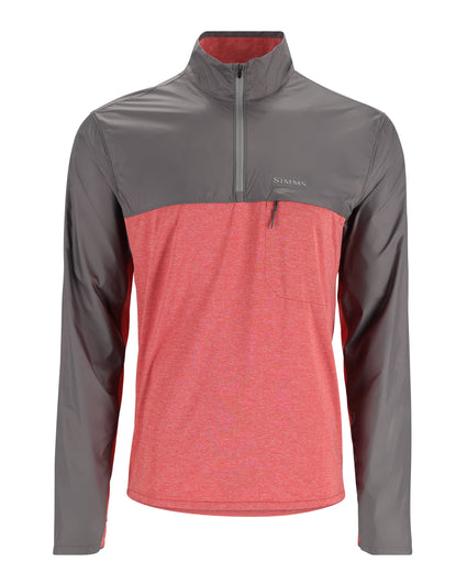 13714-2082-solar-flex-wind-half-zip-shirt-mannequin-s23-front Cutty Red Htr/Steel
