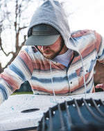 lifestyle image of Santee Flannel Hoody -rollver